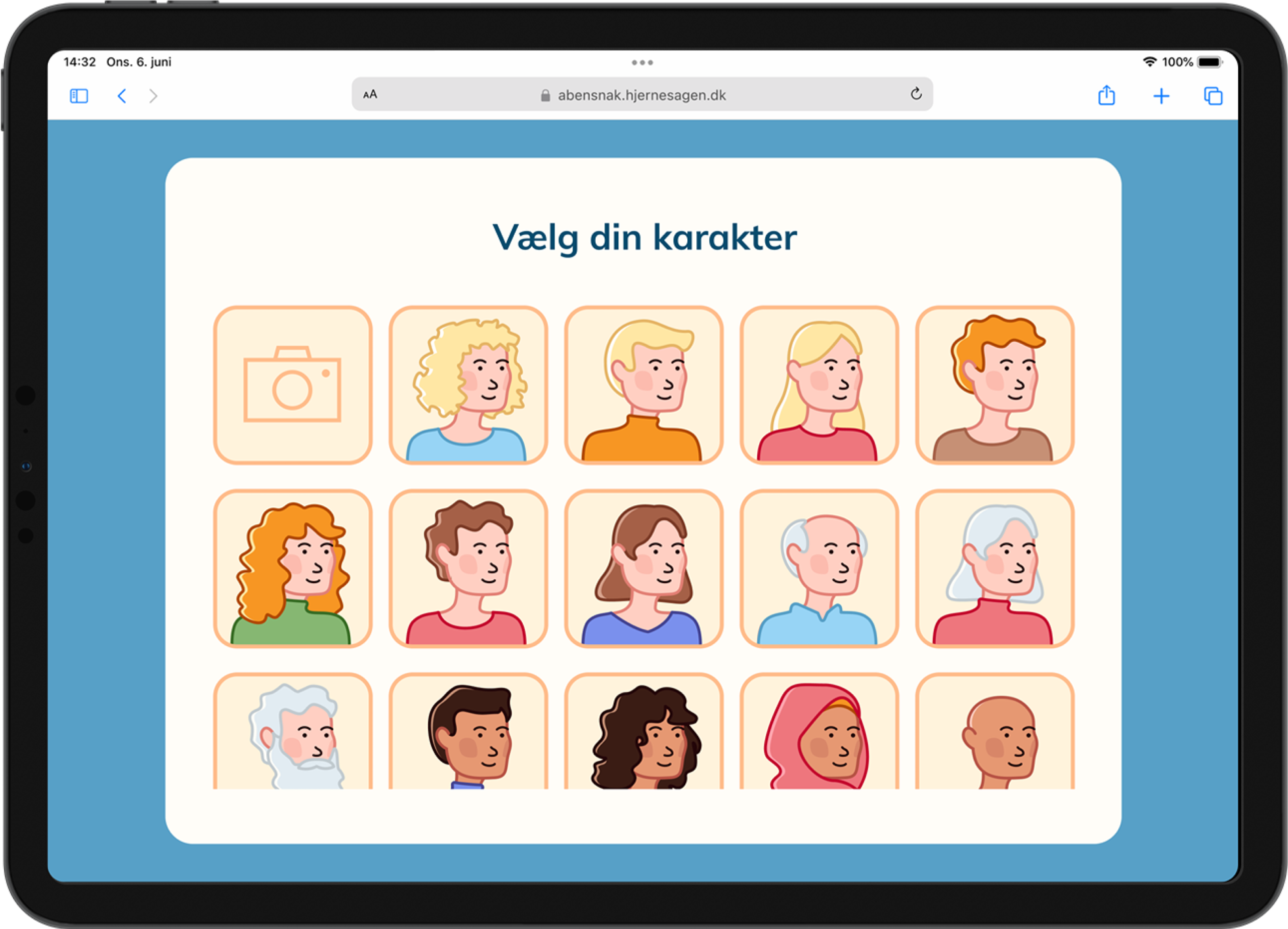 Vælg en karakter